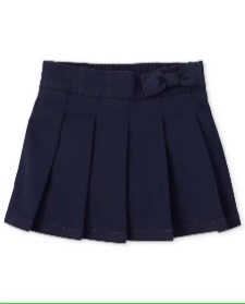 A short blue skirt with a bowDescription automatically generated with low confidence